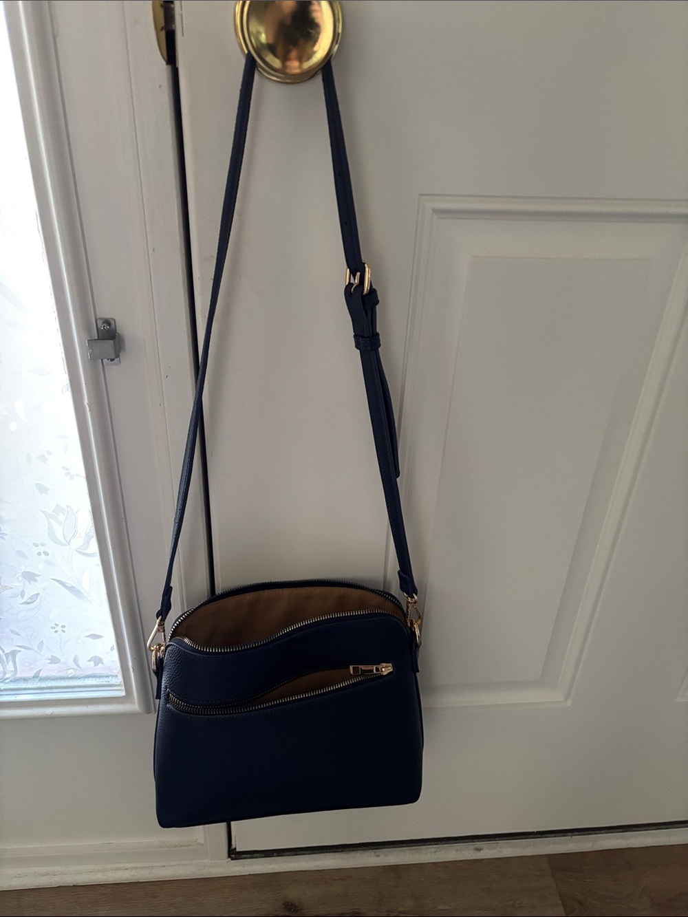 Classic Navy Crossbody with Gold-Tone Accents